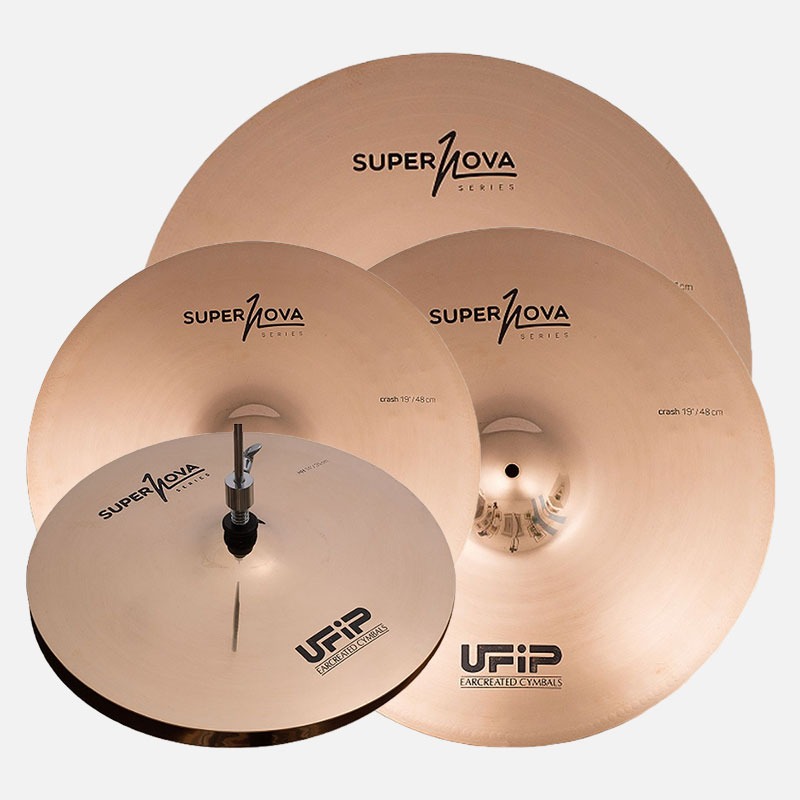 ufip ns pack set de platos de bateria natural hh 14 crash 16 ride 20 con funda